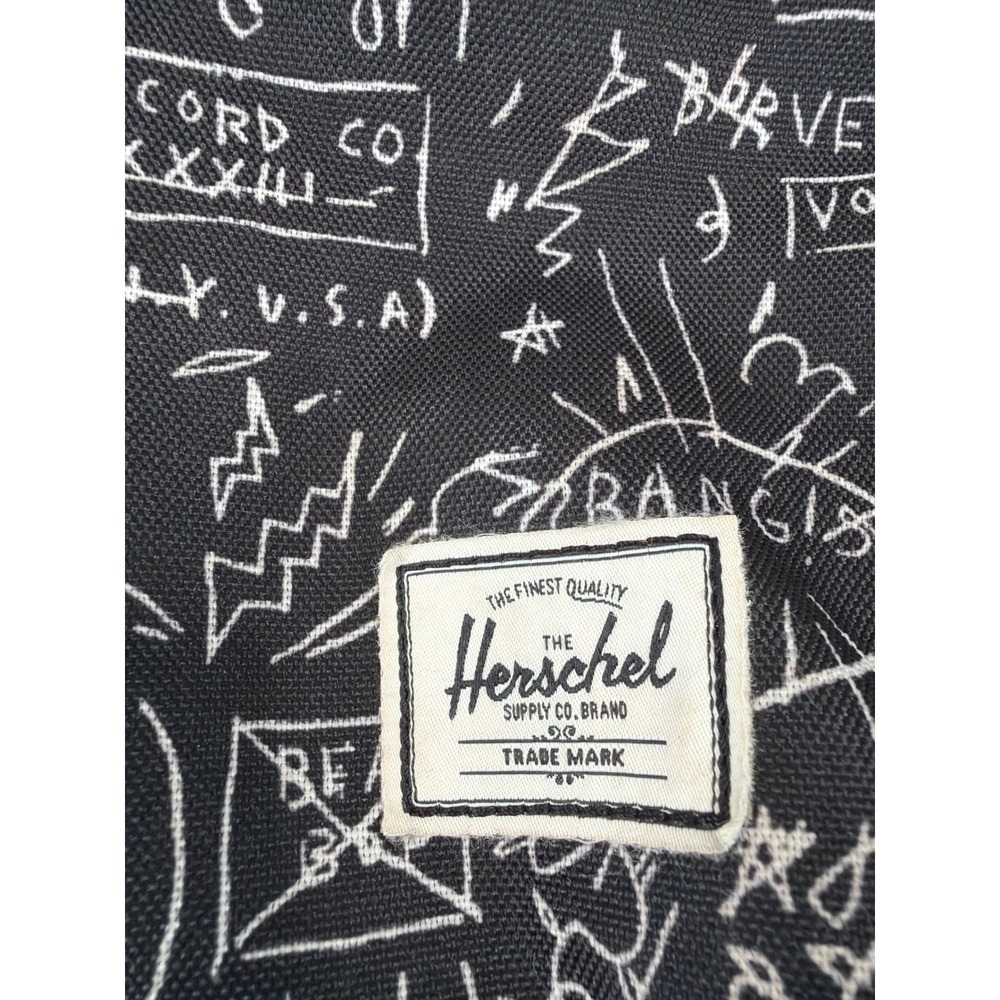 Herschel Supply Co Jean-Michel Basquiat Backpack Black White Art Print Classic - Picture 11 of 13